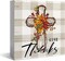 Thanksgiving Tabletop Wooden Box Sign Desk Decor 5 x 5 Inches